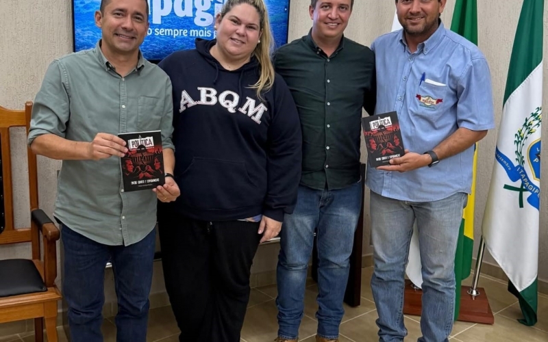 Prefeito Ricardo Garcia e vice-prefeito Craidim recebem visita de empresários de Palmares Paulista