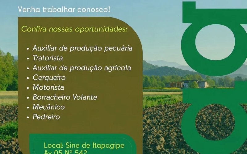 Feirão de Vagas oferece oportunidades de emprego em Itapagipe nesta sexta-feira (10) 
