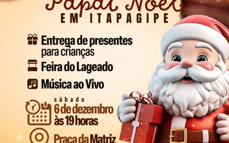 Chegou a época mais iluminada de Itapagipe — e, com ela, a tão esperada chegada do Papai Noel