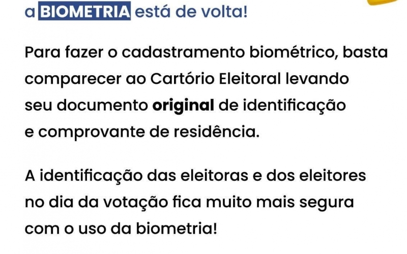 Biometria Eleitoral está de volta