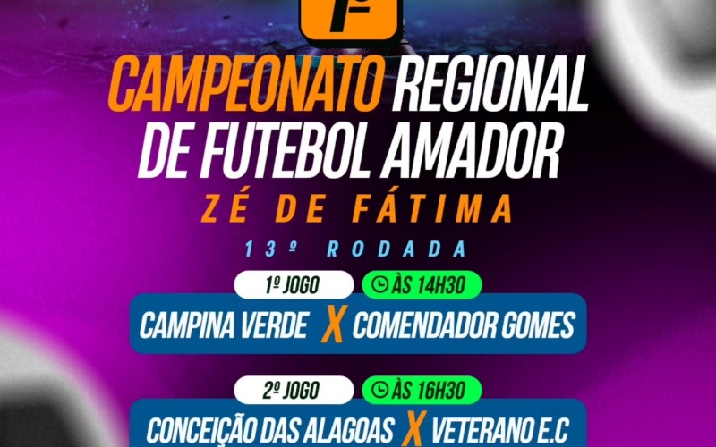 A emoção do 1º Campeonato Regional de Futebol Amador Zé de Fátima continua com mais uma rodada cheia de disputa