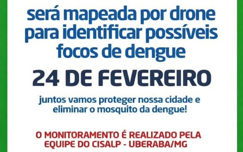 Na semana do Dia D de enfrentamento à dengue, Itapagipe será mapeada por drone para identificar possíveis focos