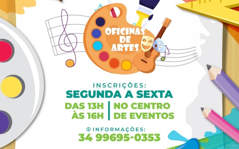 Estão abertas as inscrições para as oficinas de artes