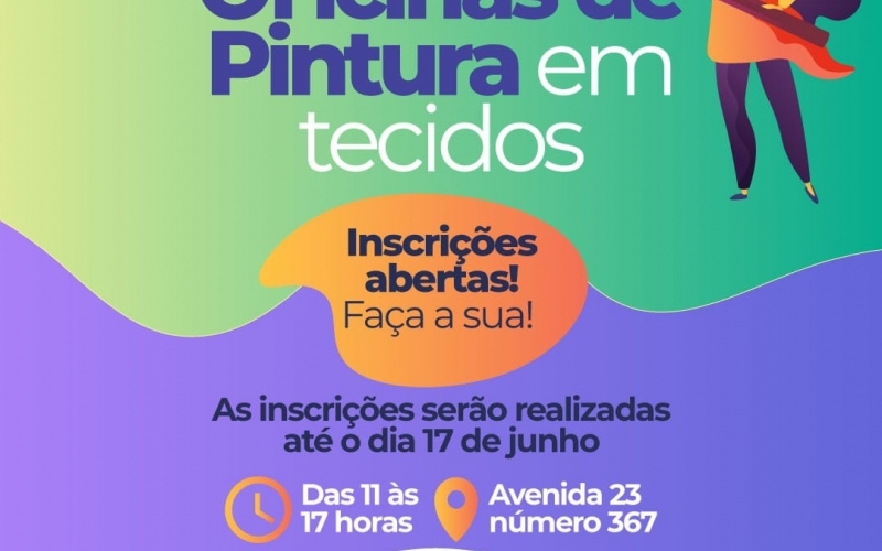O CRAS ITAPAGIPE está com as inscrições abertas para a Oficina de Pinturas Em Tecidos