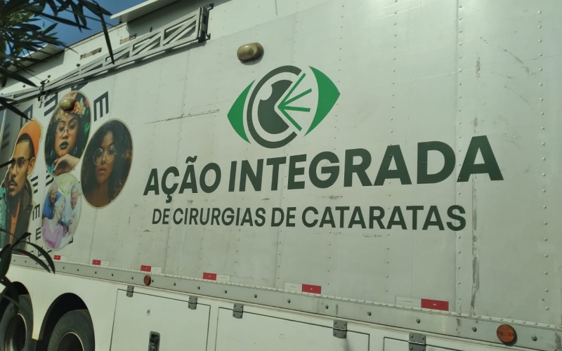 Já se encontra ao lado do Ginásio Poliesportivo, a carreta que servirá de centro cirúrgico para as cirurgias de catarata