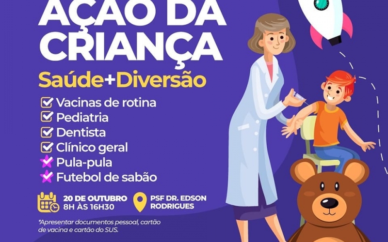 Nesta quinta-feira, dia 20 de outubro, acontece o Circuito da Saúde - Ação da Criança