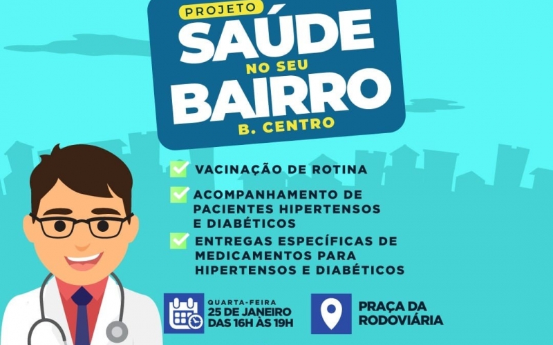 Nesta quarta-feira, dia 25 de janeiro, nossa equipe da saúde estará na praça da rodoviária