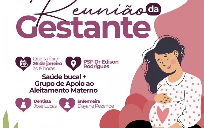 Atenção futuras mamães, nesta quinta-feira, dia 26 de janeiro, acontece nossa primeira reunião de 2023
