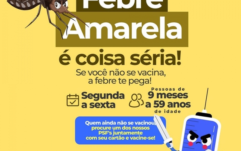 A Secretaria Municipal de Saúde convoca todas as pessoas com idade entre 09 meses a 59 anos que ainda NÃO foram vacinada