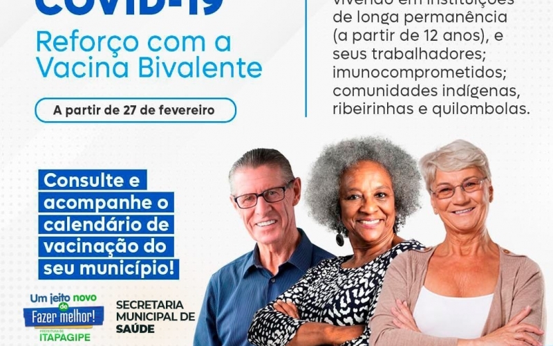 Começa nesta segunda feira, 27 de fevereiro, a vacinação com imunizante bivalente contra a covid-19 no município