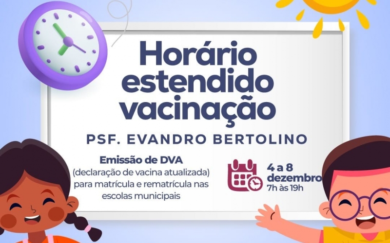 Atenção pais, chegou a hora de tirar a DVA (declaração de vacinação atualizada) para realização das matrículas e rematrí
