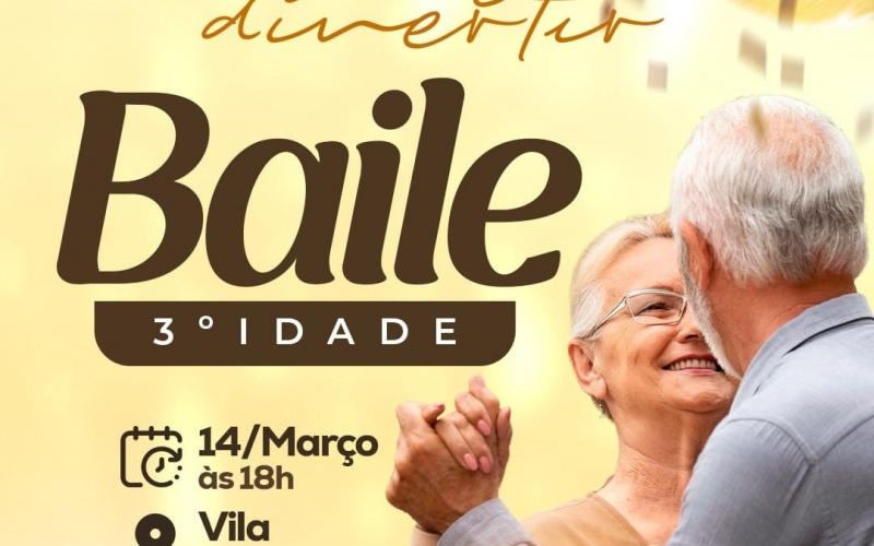 Nesta quinta-feira, dia 14 de março, tem mais uma edição do Baile da Terceira Idade